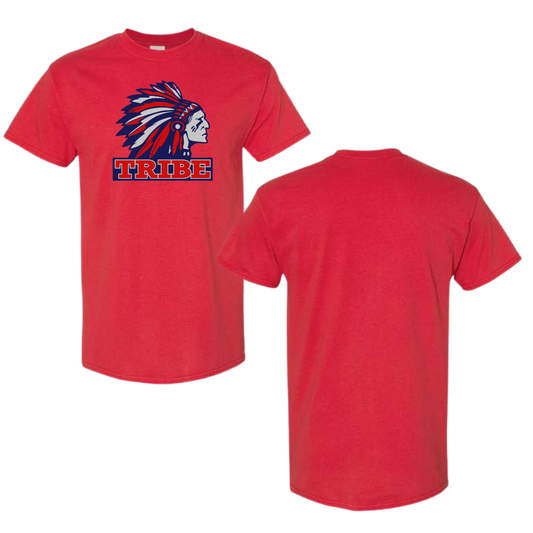 Red Gildan Heavy Cotton Tee Front Logo Only (TRIBE)