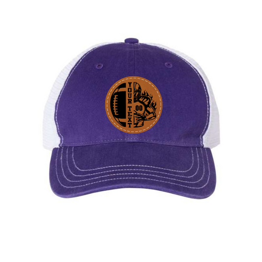 *Personalized* Walhalla Rec Richardson 111 Garment-Washed Trucker Cap w/ Stitched Top Grain Leather Patch (Multiple Colors)