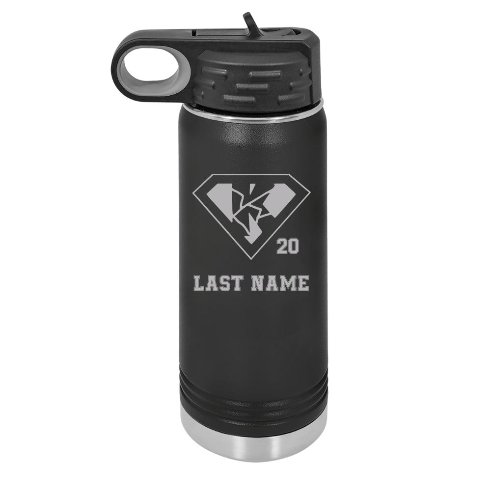 *Personalizable* Kryptonite Name & Number Polar Camel Laser Engraved Water Bottle-12oz, 20oz, 32oz