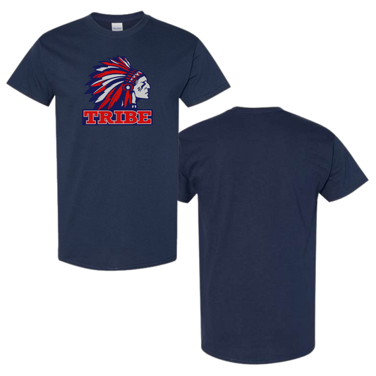 Navy Gildan Heavy Cotton Tee Front Logo Only (TRIBE)