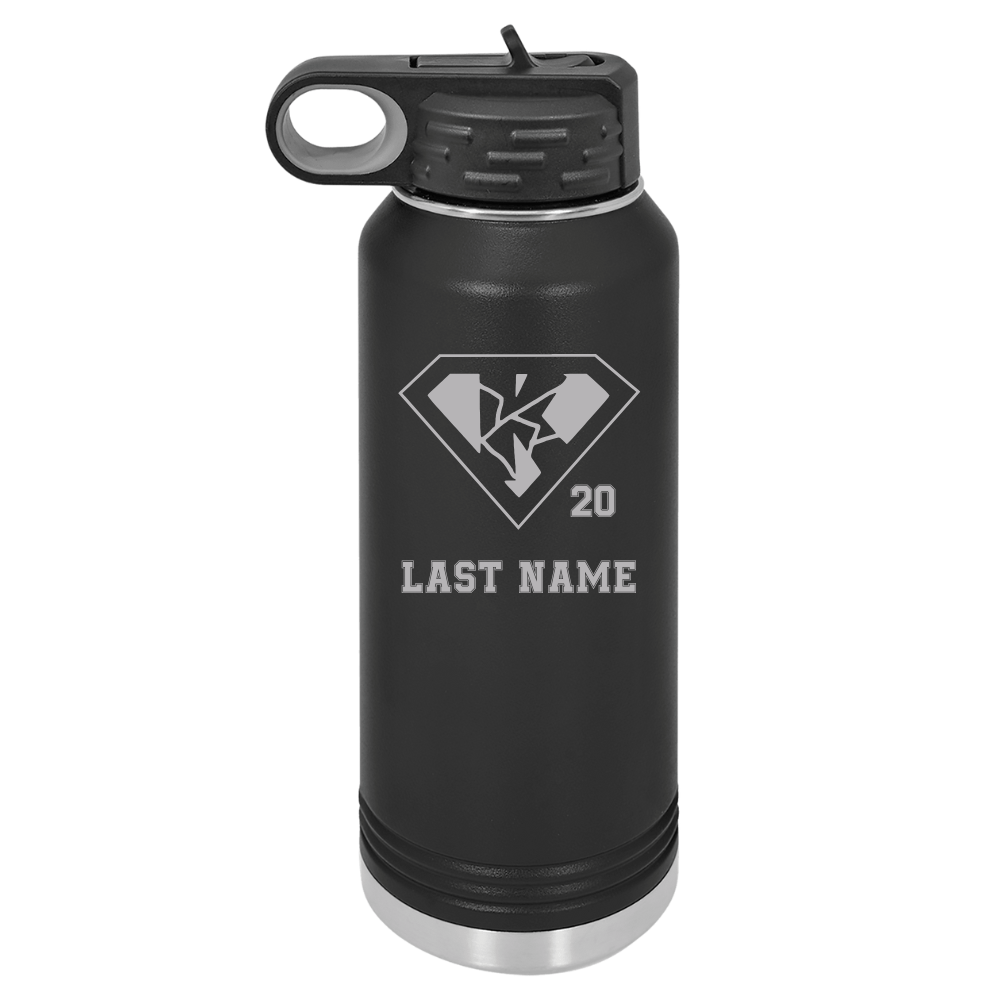 *Personalizable* Kryptonite Name & Number Polar Camel Laser Engraved Water Bottle-12oz, 20oz, 32oz