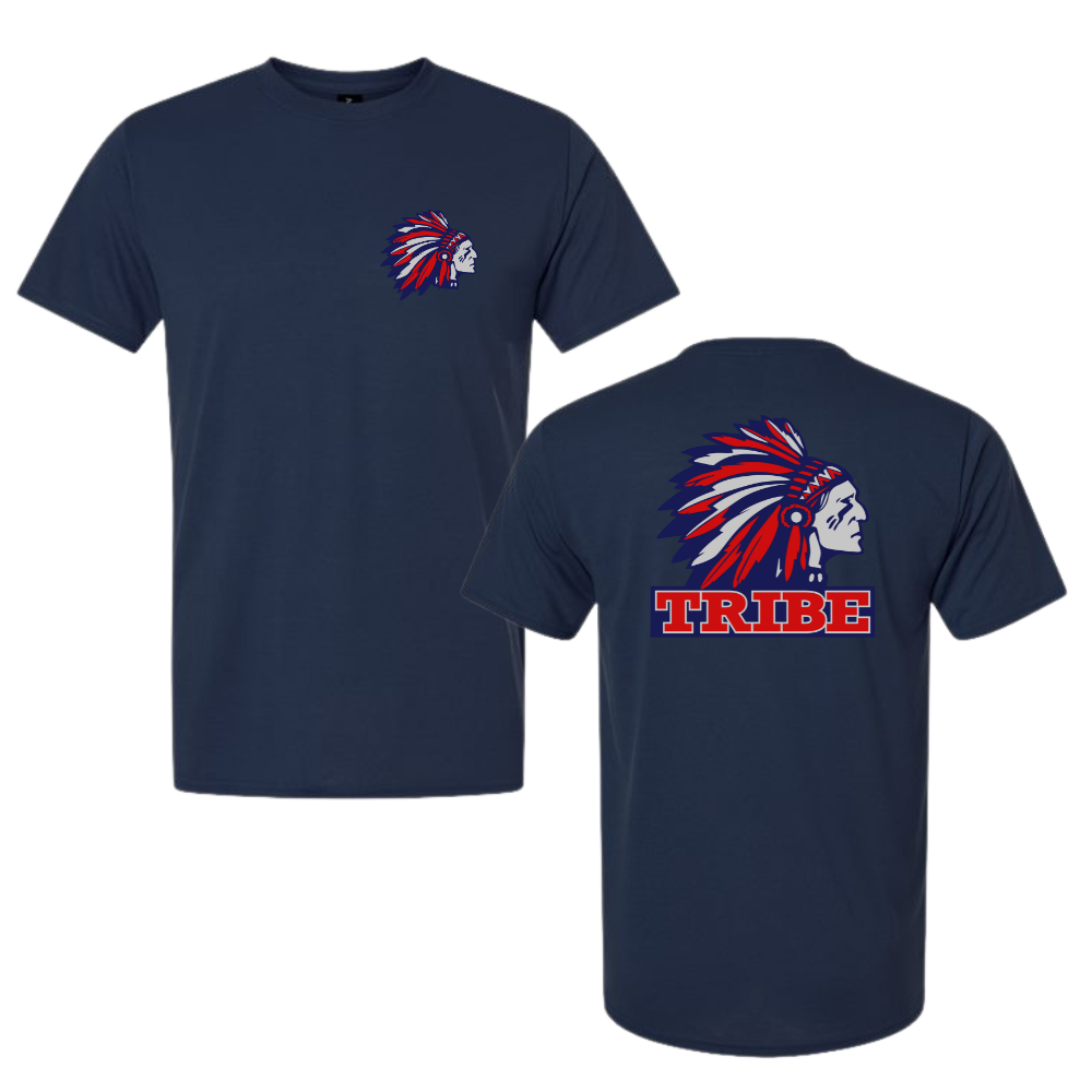 Navy Epic Cooling Performance Tee Front Chest & Back Logo (TRIBE)