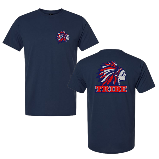 Navy Epic Cooling Performance Tee Front Chest & Back Logo (TRIBE)