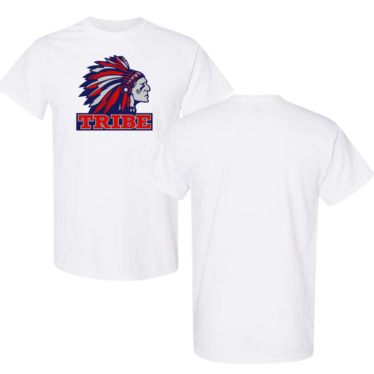 White Gildan Heavy Cotton Tee Front Logo Only (TRIBE)