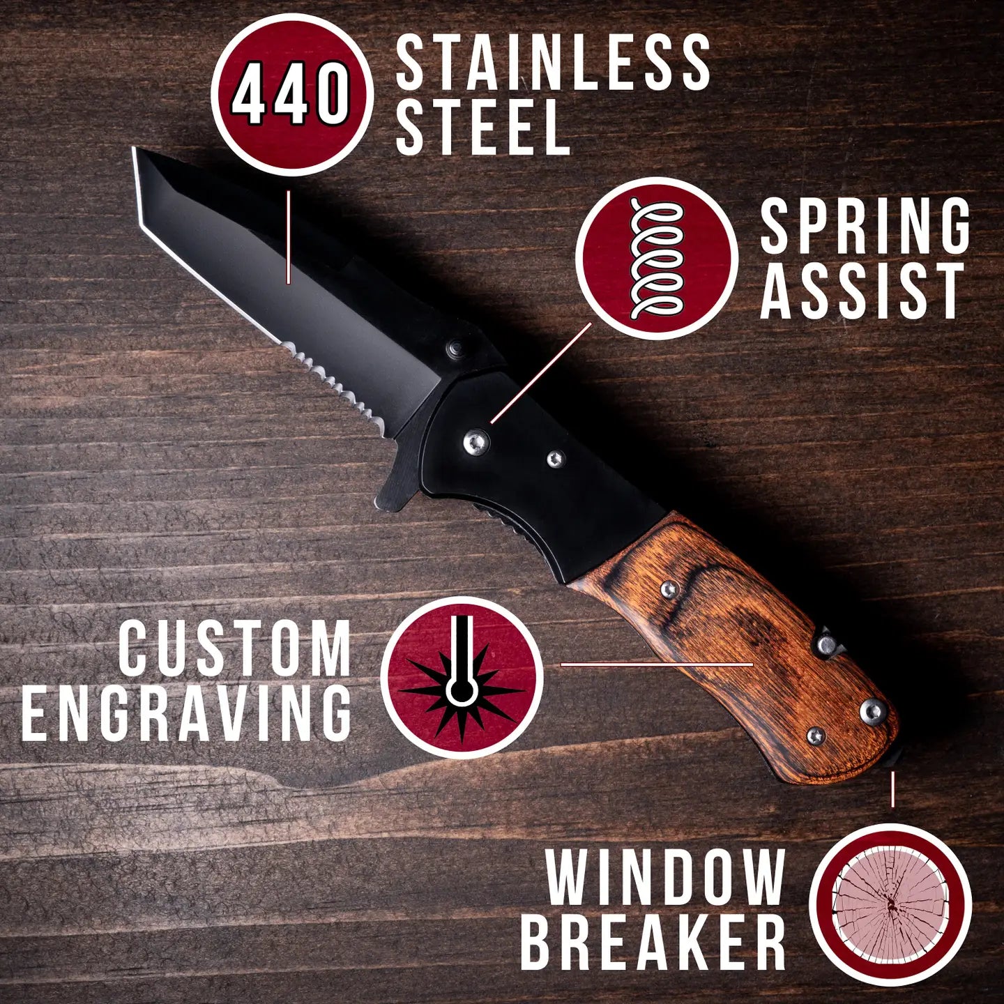 Laser Engraved Pocket Knife