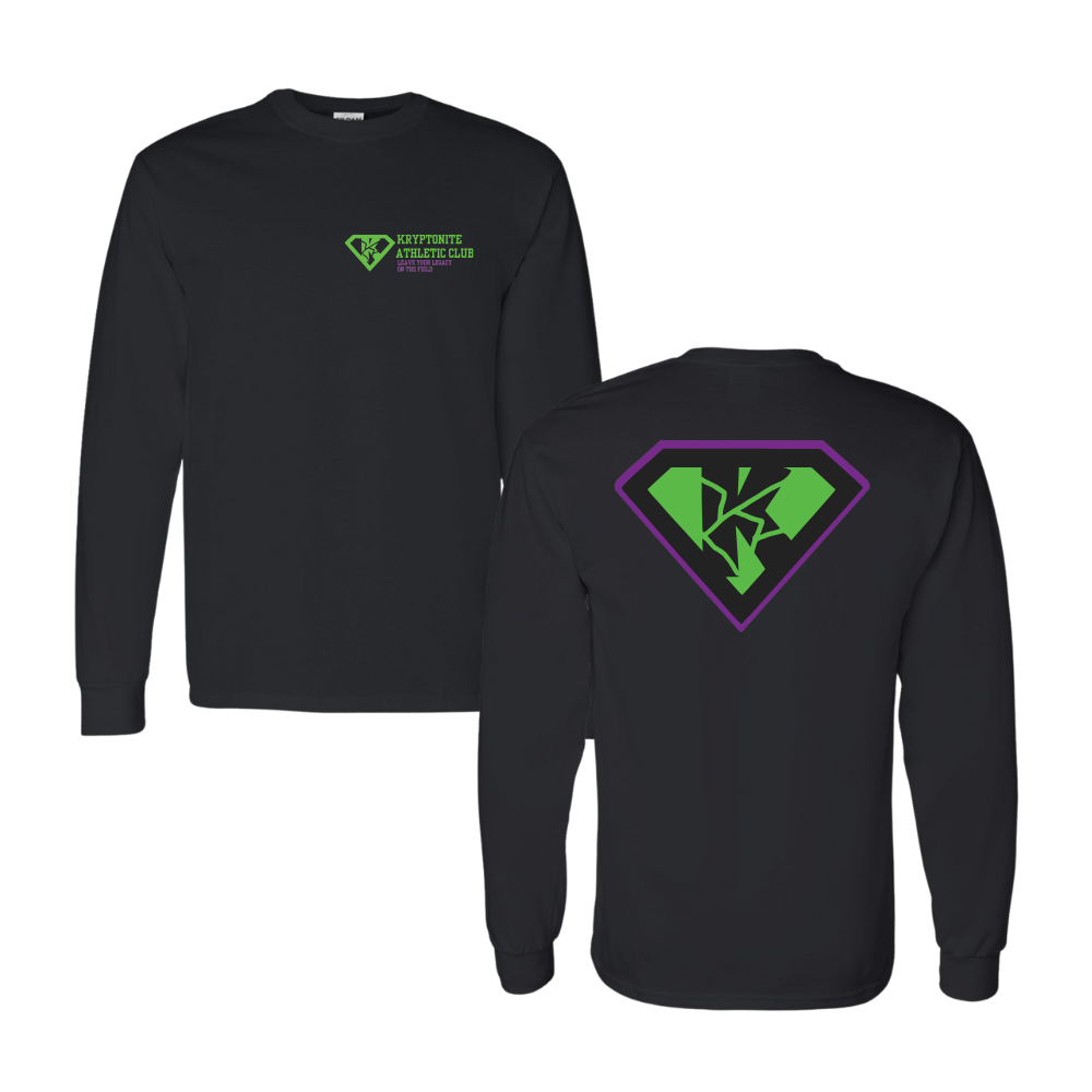 Kryptonite Left Chest & Full Back Logo- Long Sleeve Tee