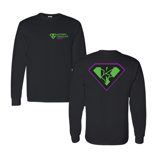 Kryptonite Left Chest & Full Back Logo- Long Sleeve Tee