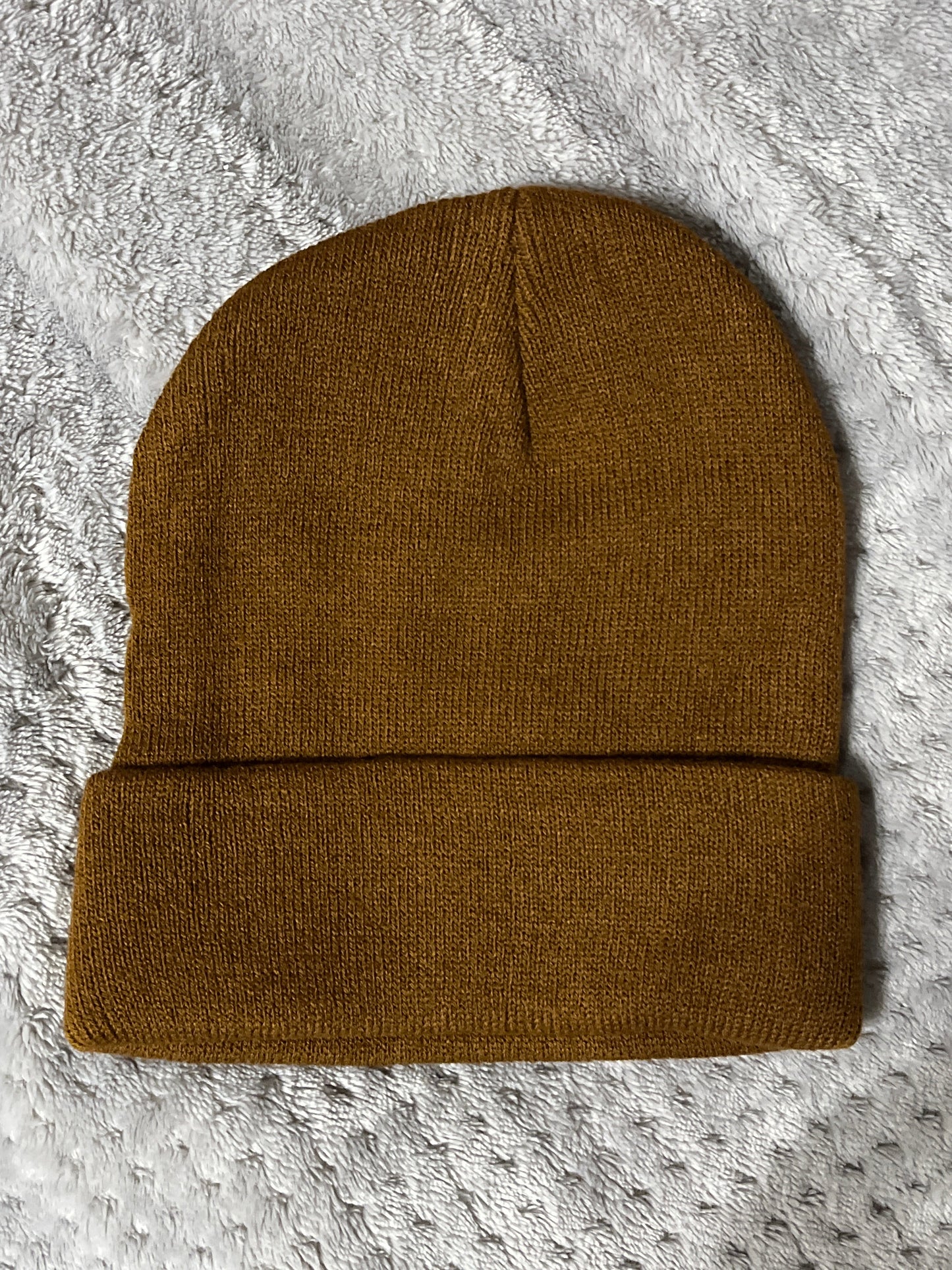 ADULT Custom Leather Patch Beanie