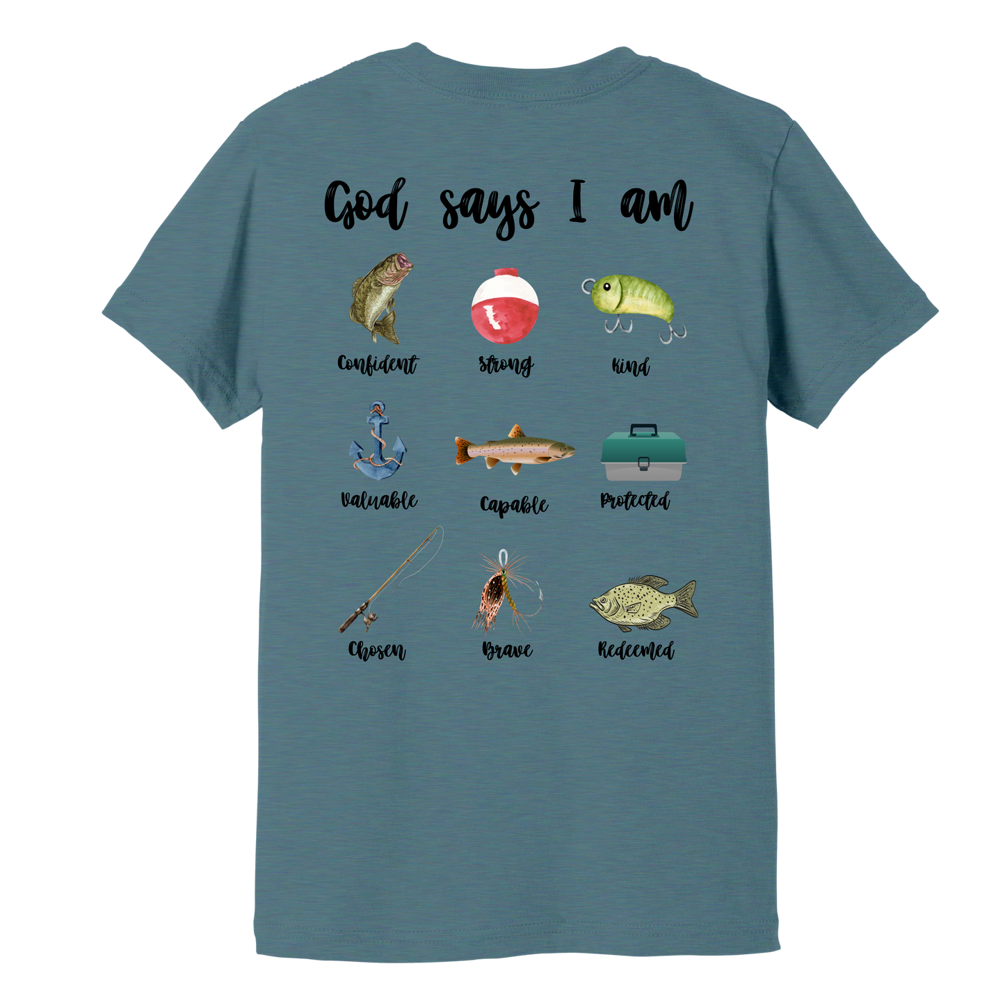 God Says I Am Fishing T-Shirt for Kids