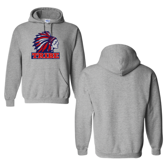 Sport Gray Gildan Softstyle 50/50 Cotton/Polyester Hoodie Full Front logo only (TRIBE)