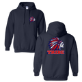 Navy Gildan Softstyle 50/50 Cotton/Polyester Hoodie Front Chest & Full Back logo (TRIBE)