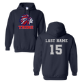 Navy *Personalizable* Navy Gildan Softstyle 50/50 Cotton/Polyester Hoodie Full Front logo and Back Name & Number (TRIBE)