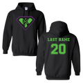 *Personalizable* Kryptonite 50/50 Cotton/Polyester Hoodie Full Front Logo/Back Name & Number