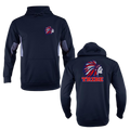 Navy/Charcoal Color-Block Polyester Hoodie with Front Chest & Back Logo (TRIBE)