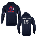 Navy/Charcoal *Personalizable* Color-Block Polyester Hoodie with Front Chest Logo and Back Name & Number (TRIBE)