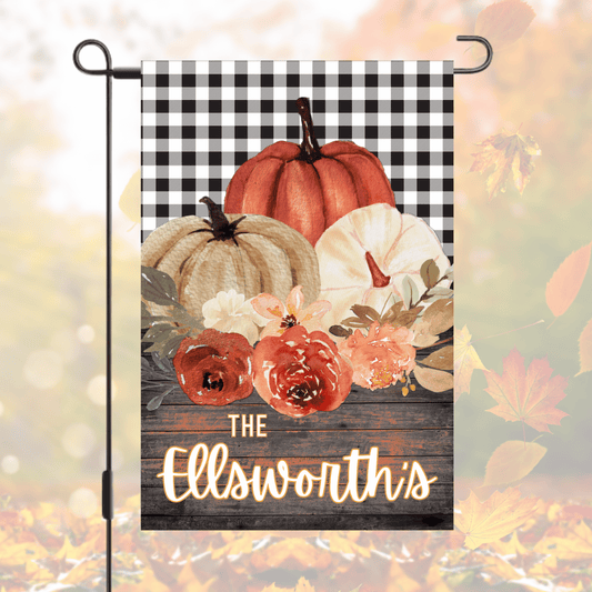 Personalized Fall Pumpkin Garden Flag