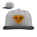 Kryptonite Richardson PTS20 R-Flex Black/Gray Fitted Hat with Genuine Baseball Glove leather patch
