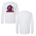 White Gildan Heavy Cotton Long Sleeve Front Full Chest Logo Only (TRIBE)
