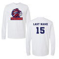 White *Personalizable* Gildan Heavy Cotton Long Sleeve Full Front Logo & Back Name & Number (TRIBE)