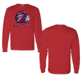 Red Gildan Heavy Cotton Long Sleeve Front Full Chest Logo Only (TRIBE)