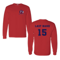 Red *Personalizable* Gildan Heavy Cotton Long Sleeve Full Front Logo & Back Name & Number (TRIBE)