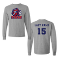 Sport Gray *Personalizable* Gildan Heavy Cotton Long Sleeve Full Front Logo & Back Name & Number (TRIBE)