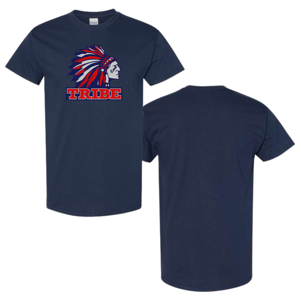 Navy Gildan Heavy Cotton Tee Front Logo Only (TRIBE)