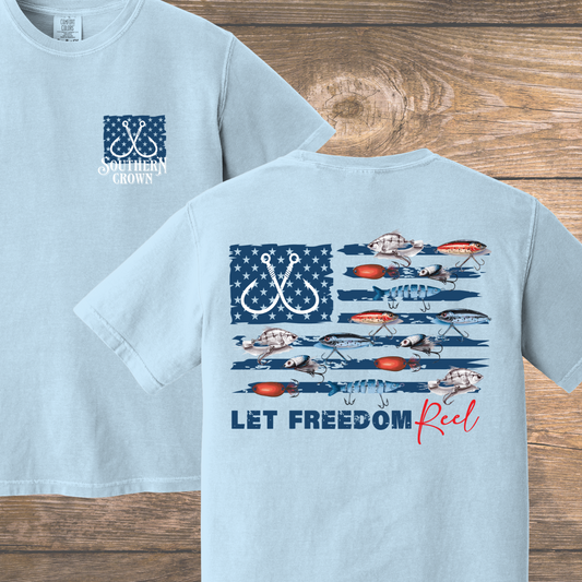 Let Freedom Reel - Patriotic Fishing T-Shirt