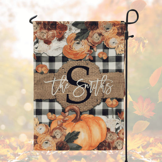 Personalized Fall Pumpkin Garden Flag