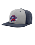 Richardson PTS20 R-Flex Navy/Gray Alt. Fitted Hat with Full color Logo on leather patch (Tribe)