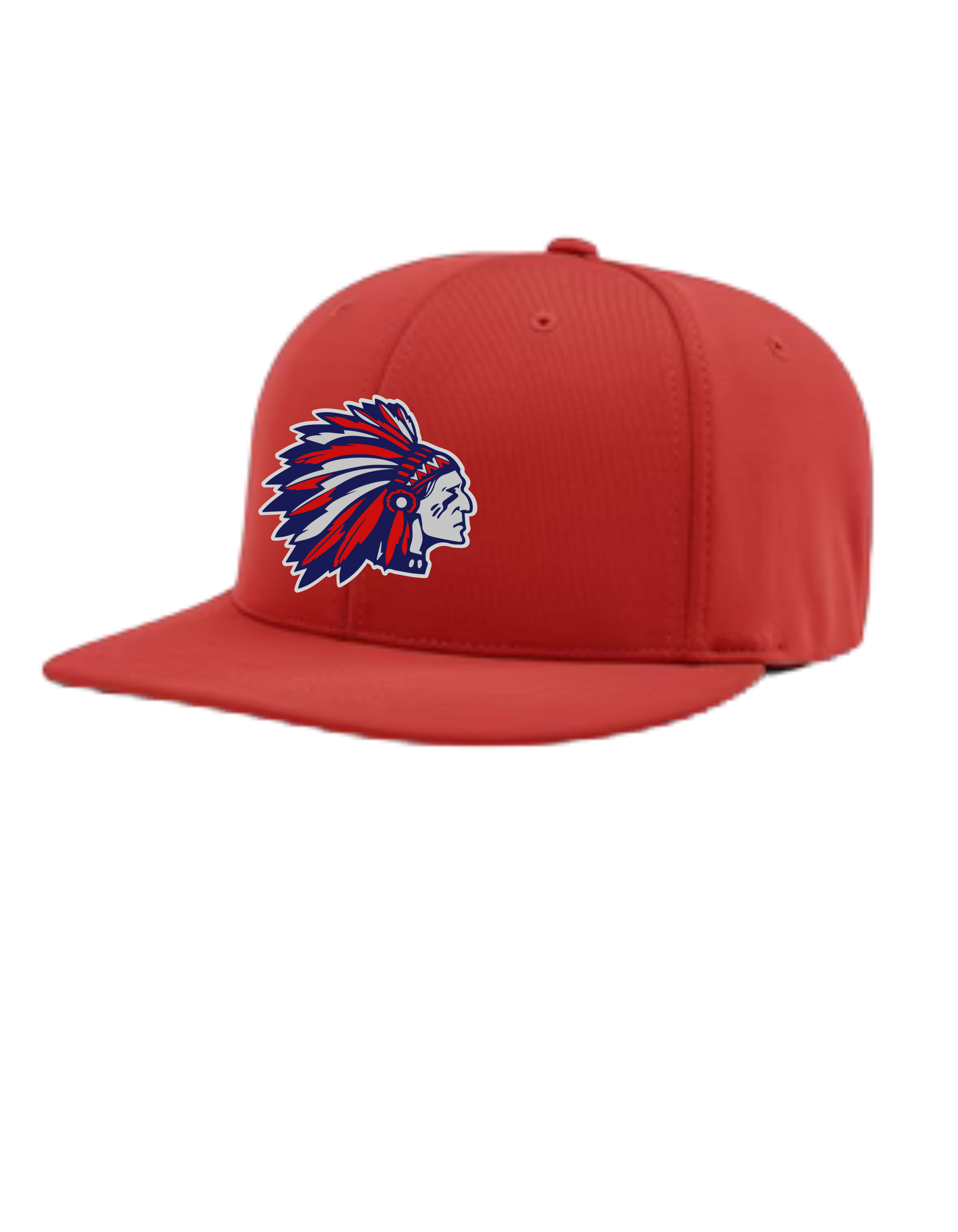 Richardson PTS20 R-Flex Solid Red Fitted Hat with Full color Logo on leather patch (Tribe)