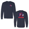 Navy Gildan Heavy Cotton Long Sleeve Front Chest & Full Back logo (TRIBE)