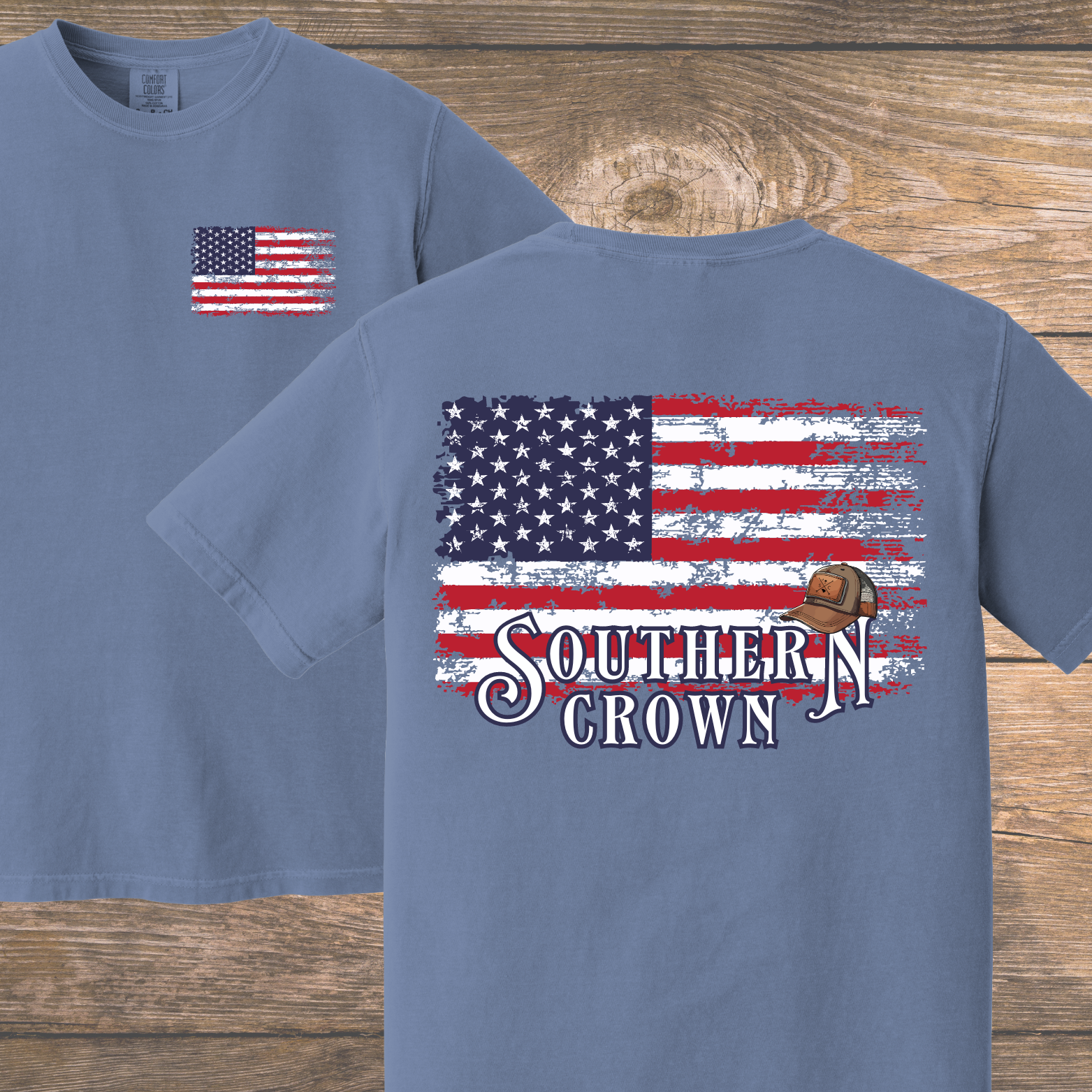Southern Crown - Patriotic American Flag T-Shirt