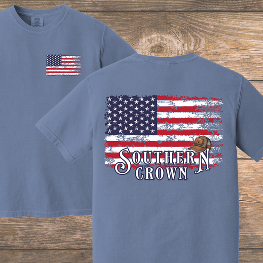 Southern Crown - Patriotic American Flag T-Shirt