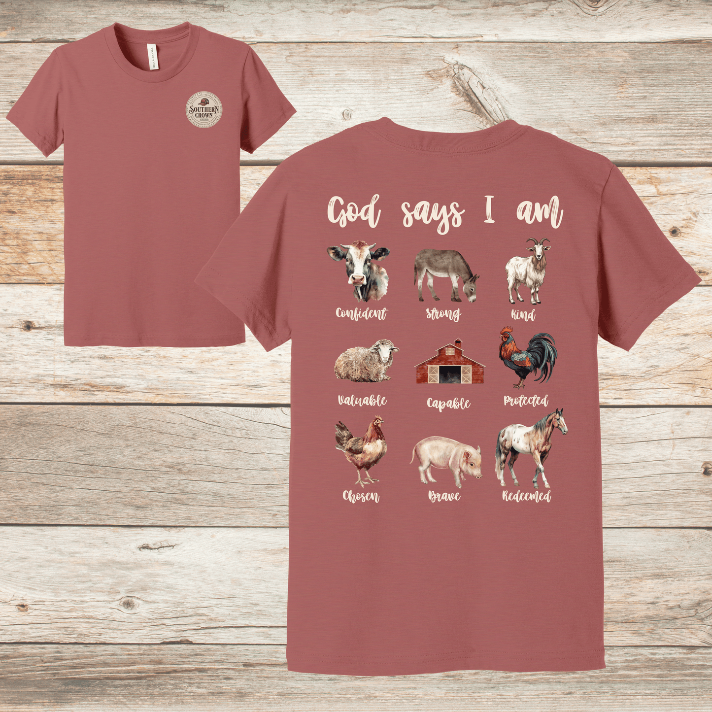 God Says I Am Farm Animals T-Shirt for Kids