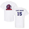 White *Personalizable* Gildan Heavy Cotton Tee Full Front Logo & Back Name & Number (TRIBE)