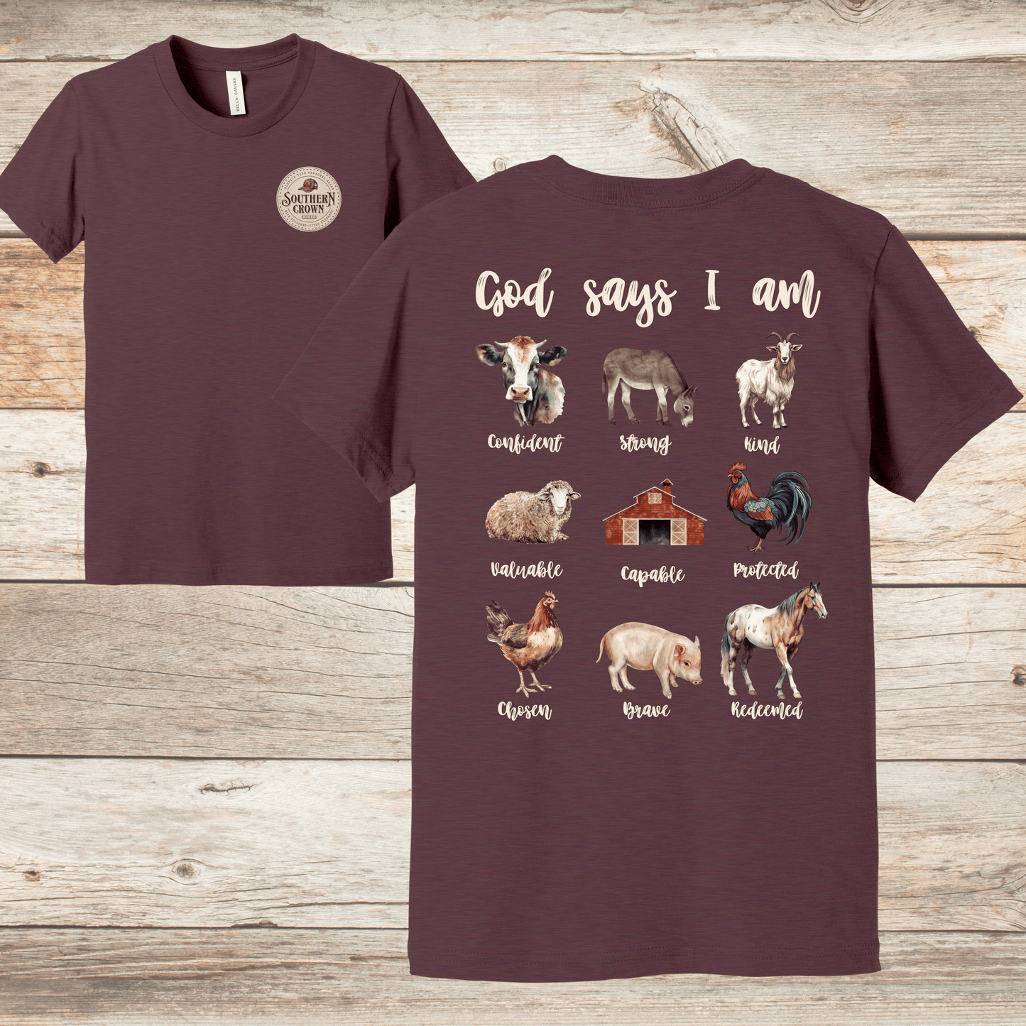 God Says I Am Farm Animals T-Shirt for Kids