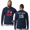 Navy *Personalizable* Epic Cooling Performance Long Sleeve Front Full Chest Logo & Back Name & Number (TRIBE)