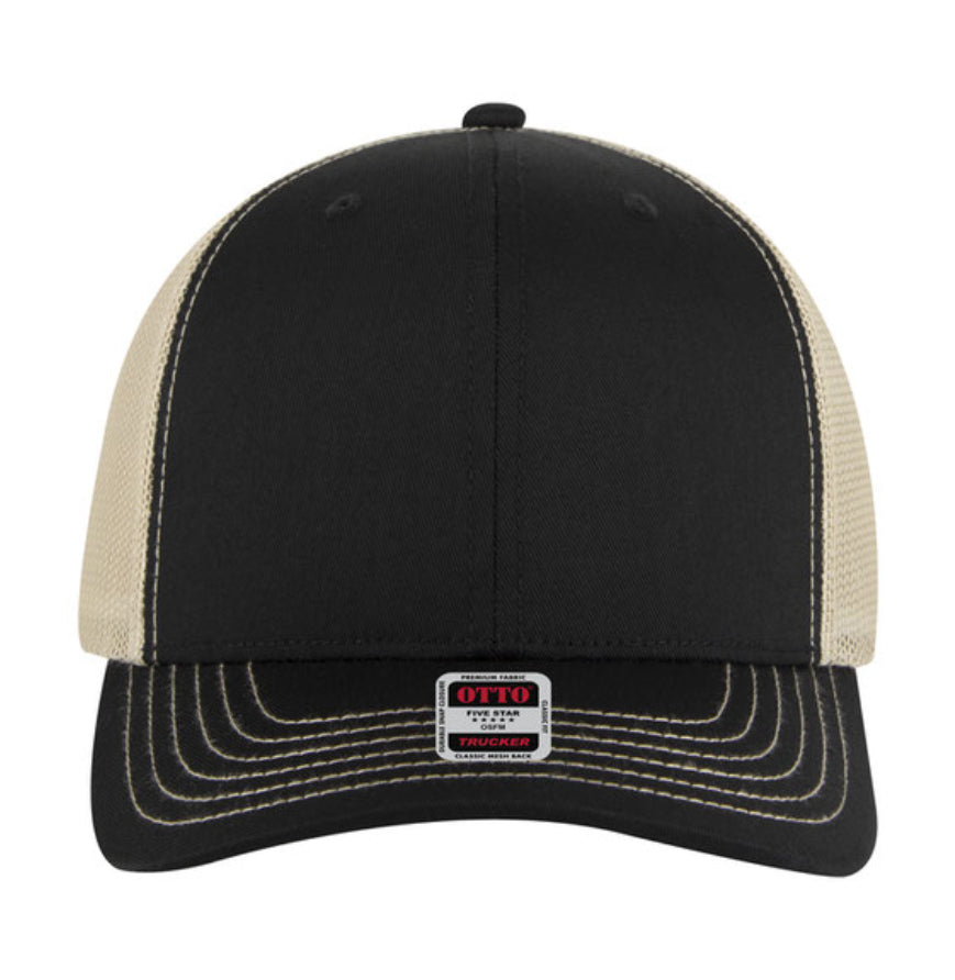 Otto Cap 6 Panel Mid Profile Mesh Back Trucker Hat