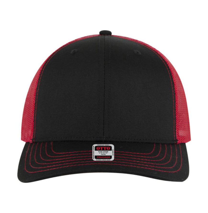 Otto Cap 6 Panel Mid Profile Mesh Back Trucker Hat