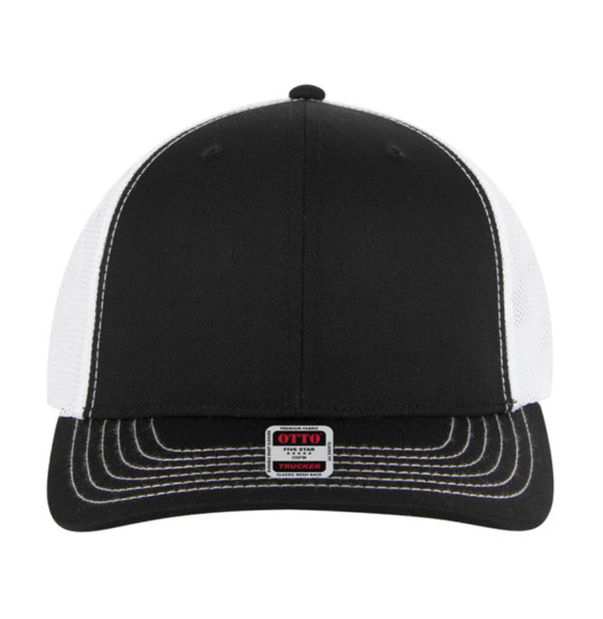 Otto Cap 6 Panel Mid Profile Mesh Back Trucker Hat