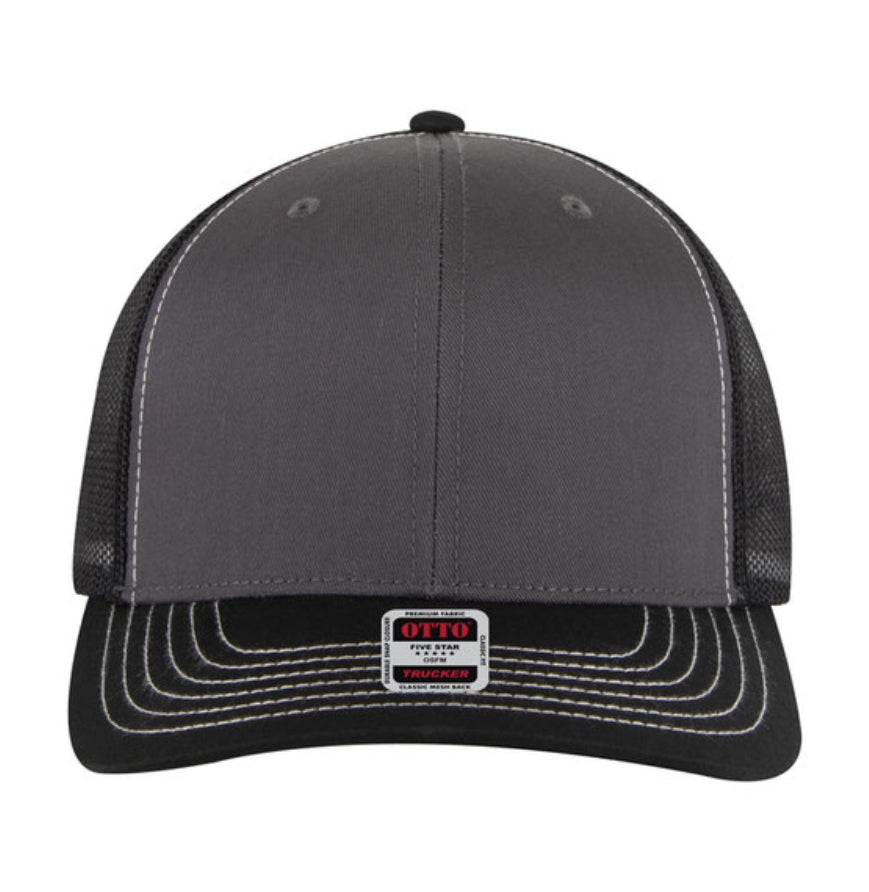 Otto Cap 6 Panel Mid Profile Mesh Back Trucker Hat