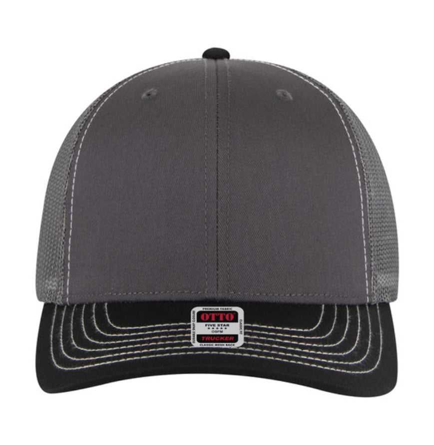 Otto Cap 6 Panel Mid Profile Mesh Back Trucker Hat