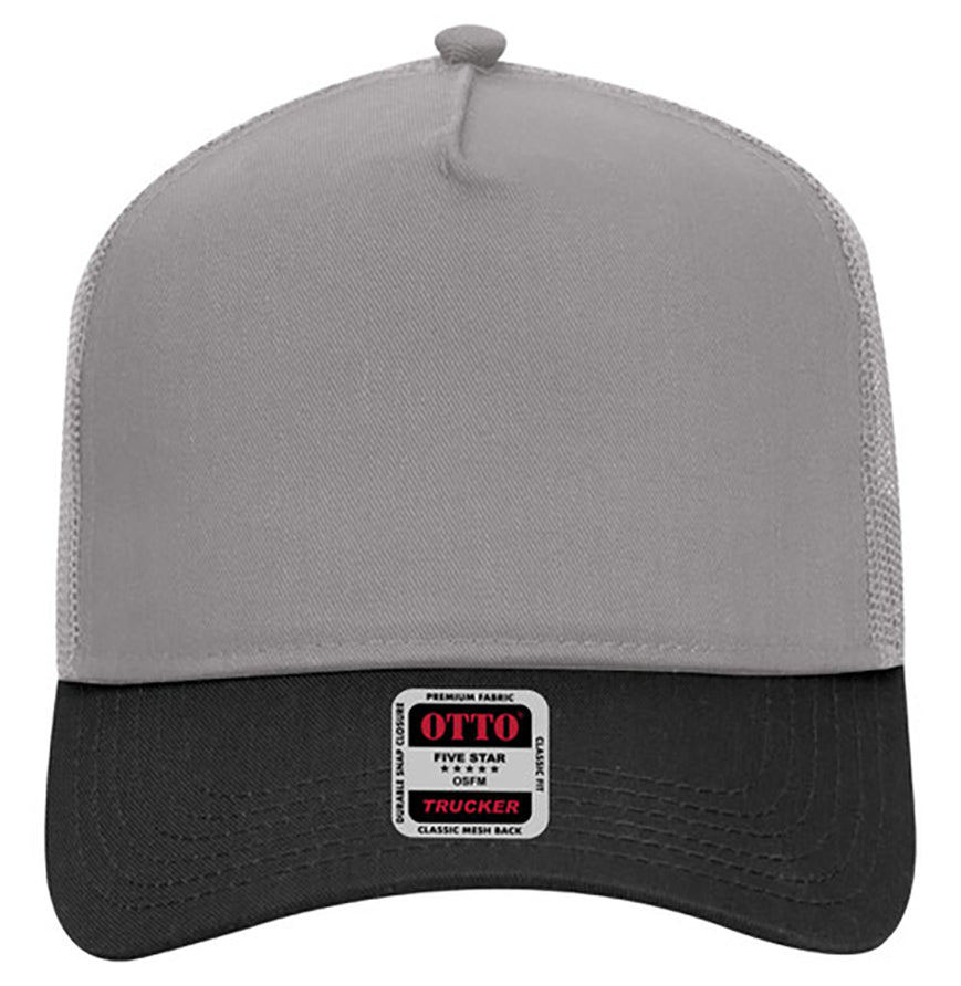Otto Cap 5 Panel Mid Profile Mesh Back Trucker Hat