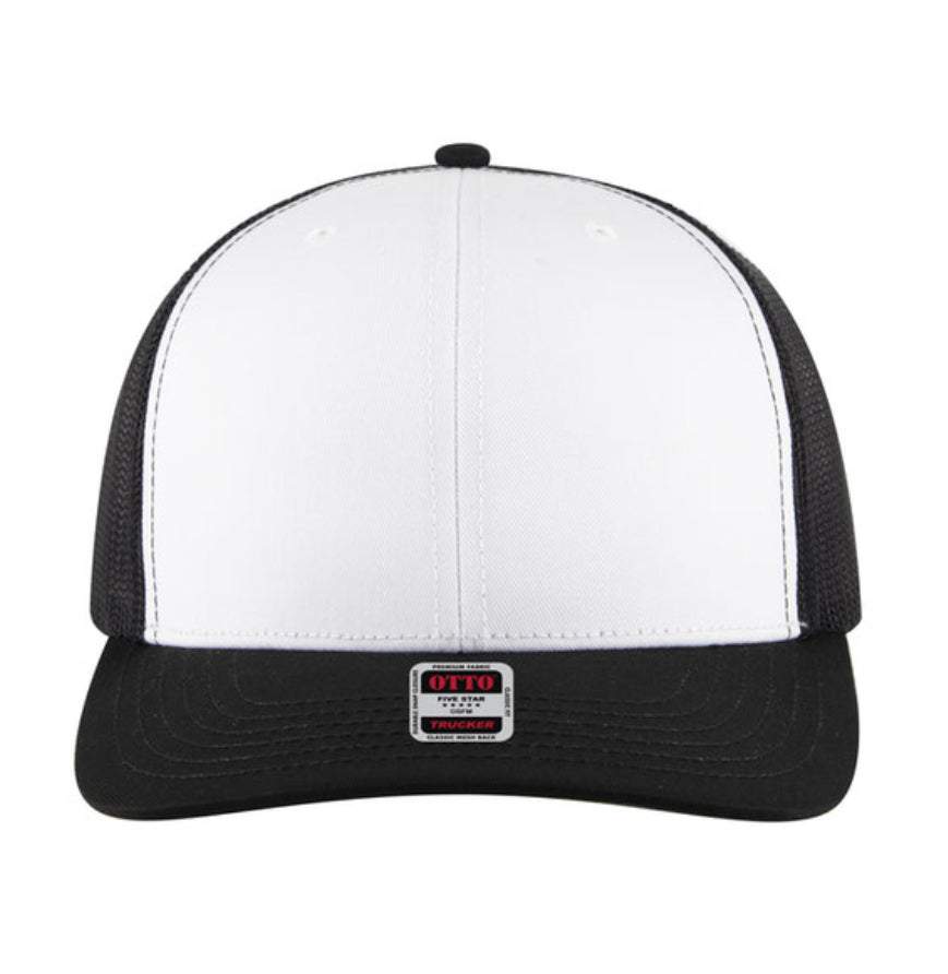 Otto Cap 6 Panel Mid Profile Mesh Back Trucker Hat
