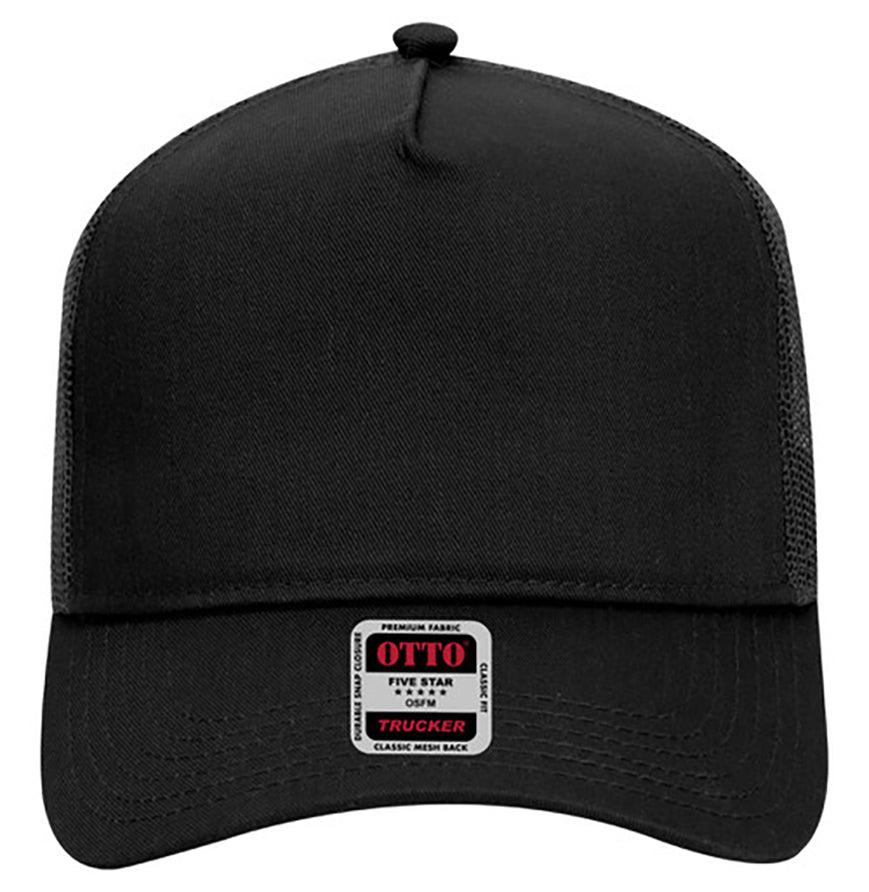 Otto Cap 5 Panel Mid Profile Mesh Back Trucker Hat