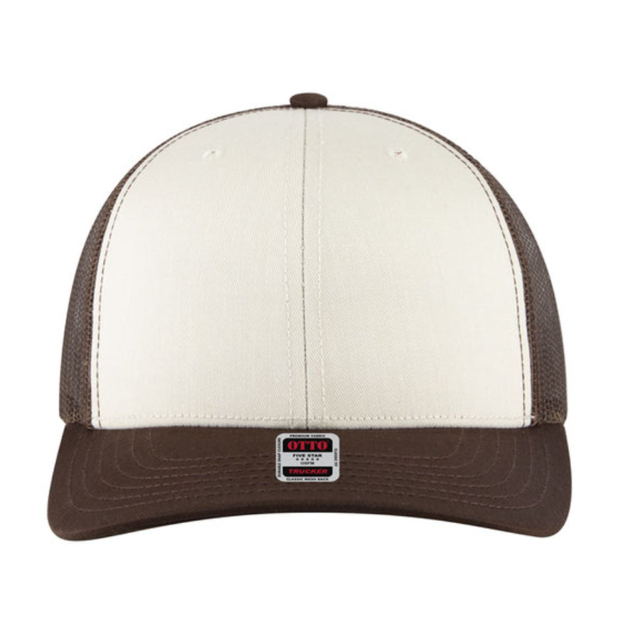 Otto Cap 6 Panel Mid Profile Mesh Back Trucker Hat