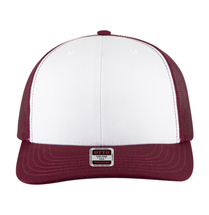 Otto Cap 6 Panel Mid Profile Mesh Back Trucker Hat
