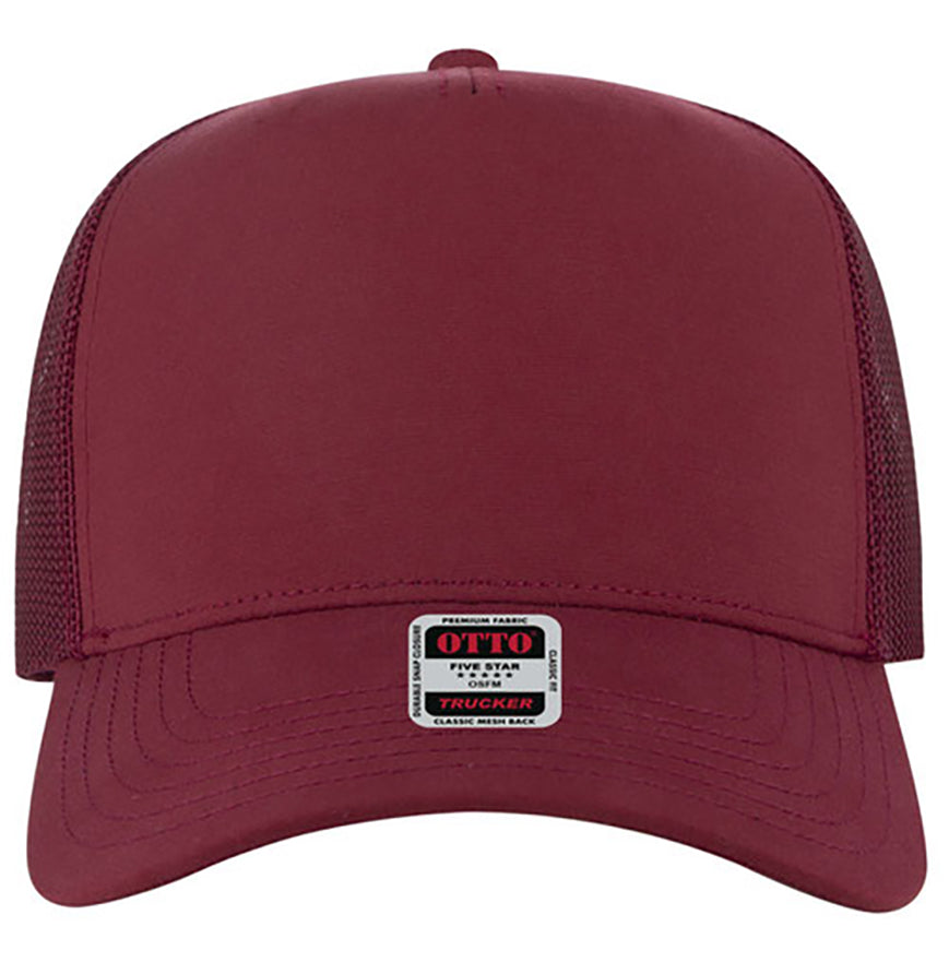 Otto Cap 5 Panel Mid Profile Mesh Back Trucker Hat