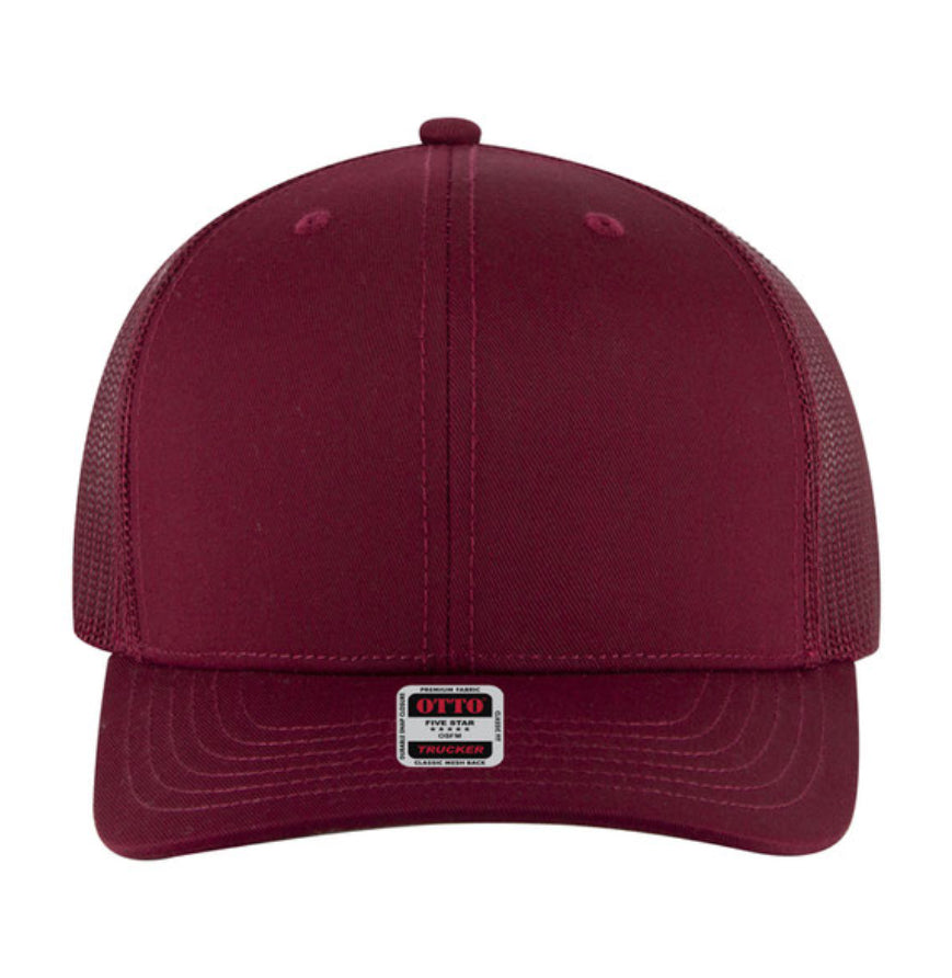 Otto Cap 6 Panel Mid Profile Mesh Back Trucker Hat